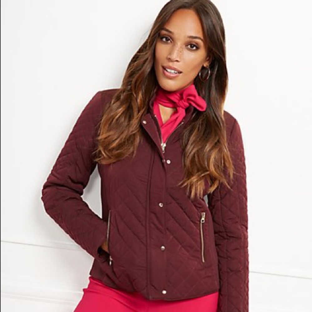 Burgundy Quilted New York & Co Jacket